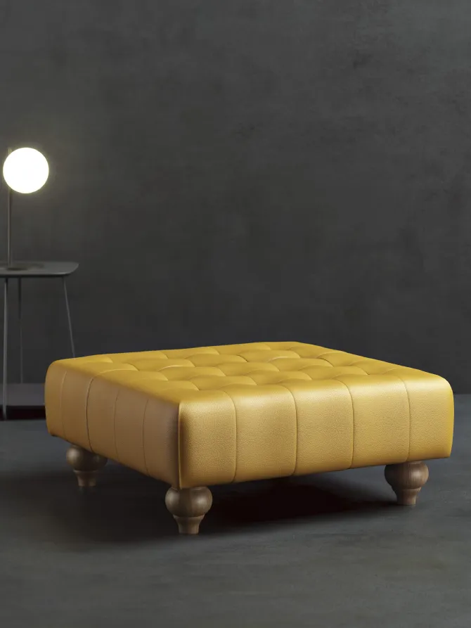 neoclassical pouf in ronny leather