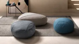 shaped poufs in stone fabric