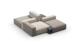modular with pouf and side tables