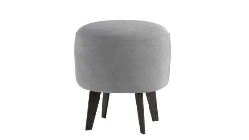 rounded pouf in kip leather