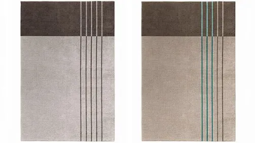 Vertical. a carpet that plays between lines and colors.