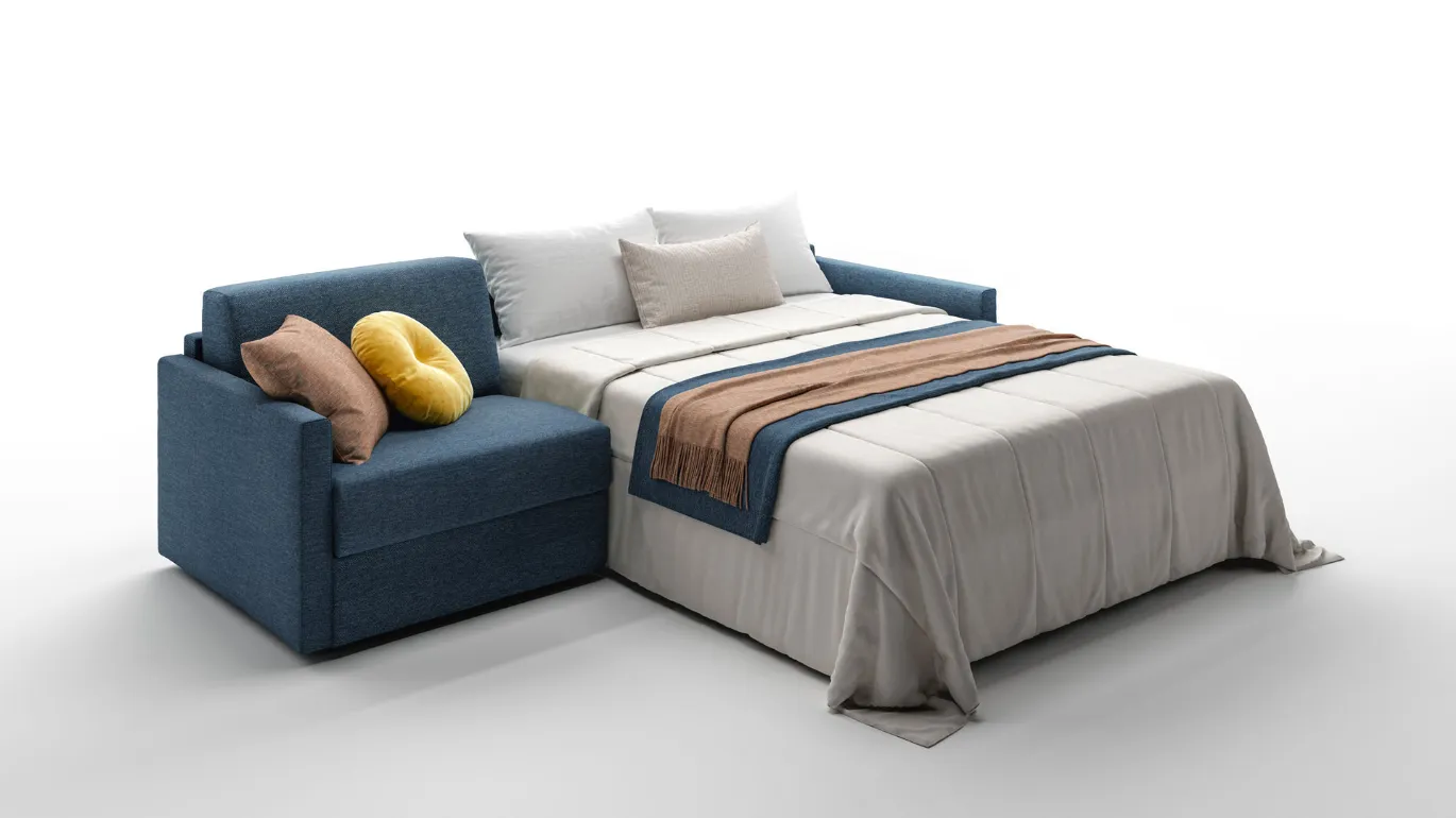 open three-seater sofa bed