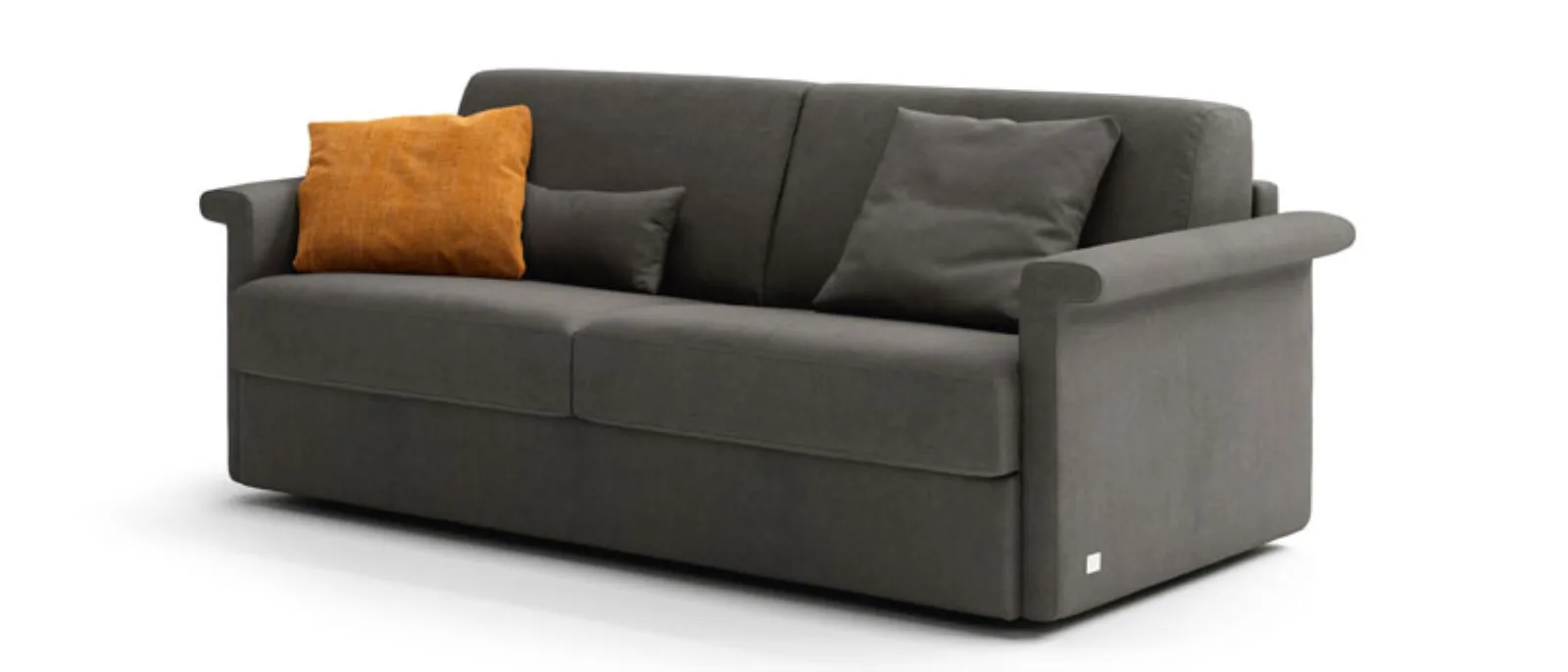 sofa with shaped armrest