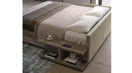 open sofa bed with bedside table
