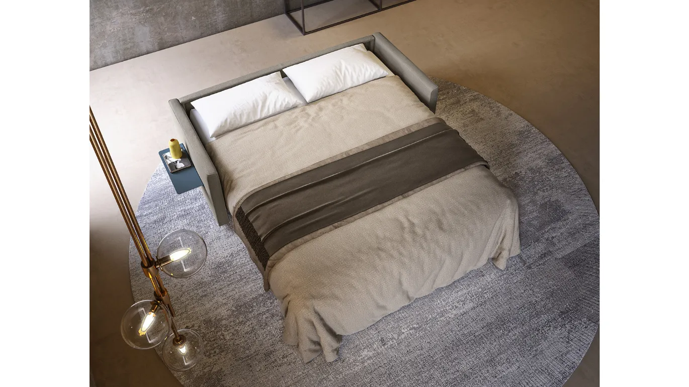 sofa bed with open shelf