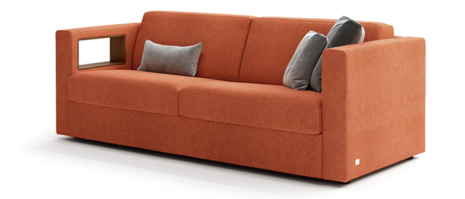 modern orange sofa