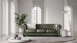 chesterfield linear three-seater sofa Alioth