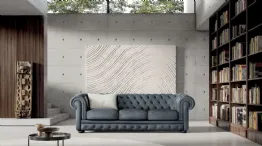 Alioth leather capitonné sofa