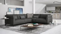 Baltic black corner sofa