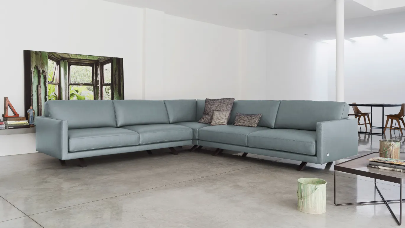 large corner sofa in leather Bart