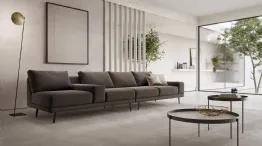long linear fabric sofa