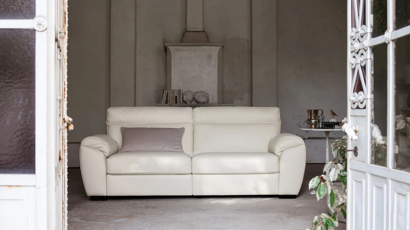 Charles two-seater leather sofa