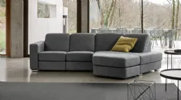 Dylan sofa with terminal and shaped pouf