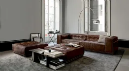 leather sofa with Glamor button