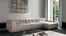 leather sofa with Glamour button
