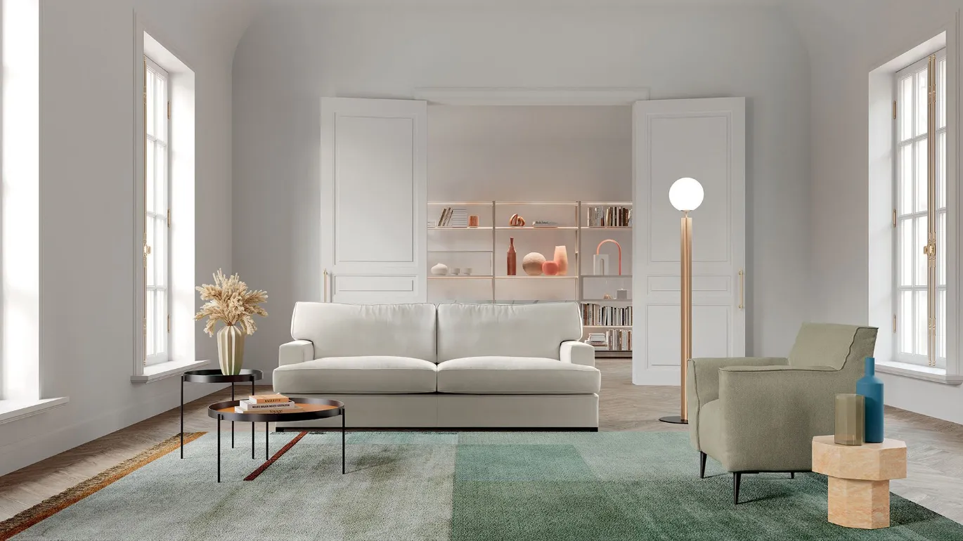 Gost white fabric sofa
