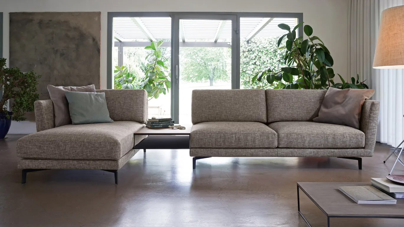 sofa with peninsula and Gregory coffee table