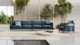 Klint feather sofa blue fabric