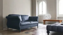 Margot blue leather sofa