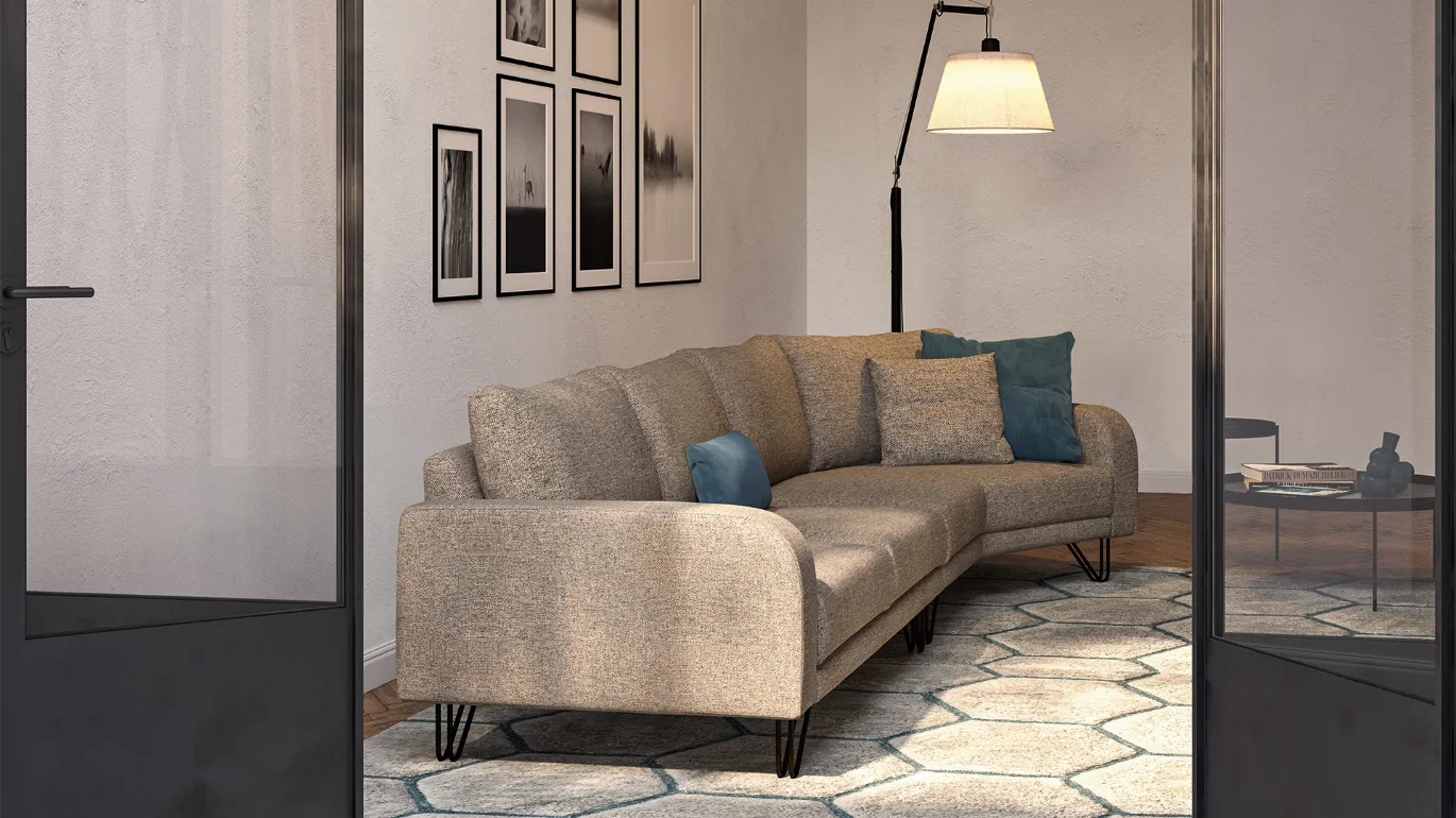 Linear contemporary sofa