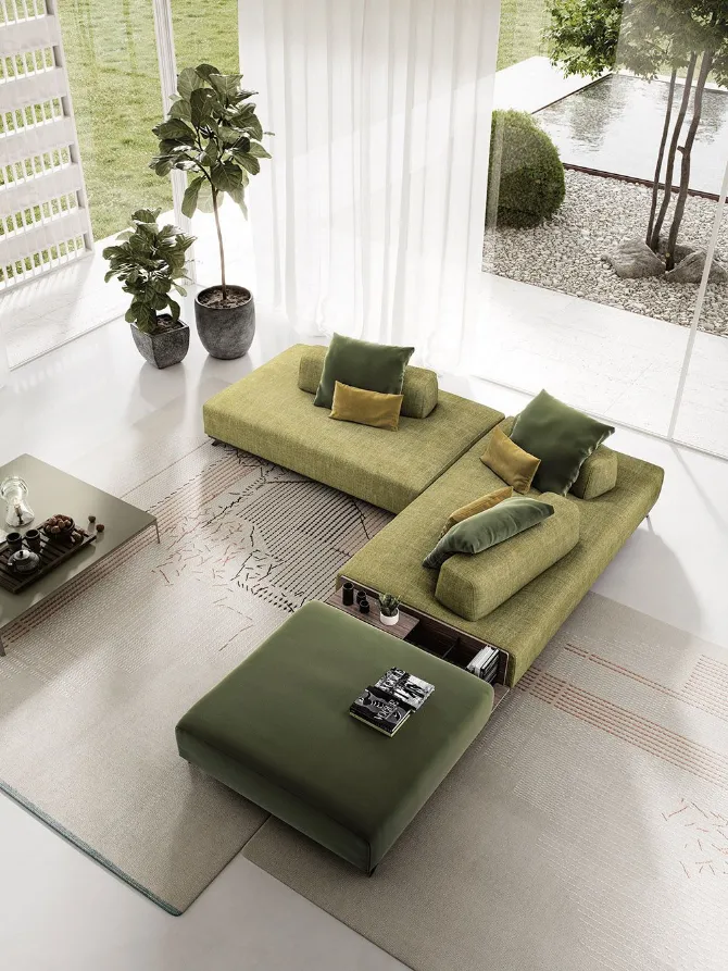 modular green sofa composition