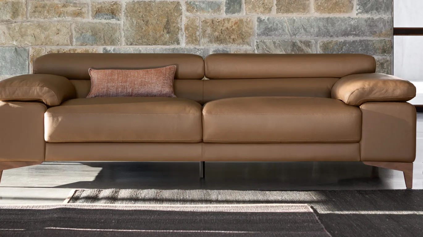 Paris brown leather sofa