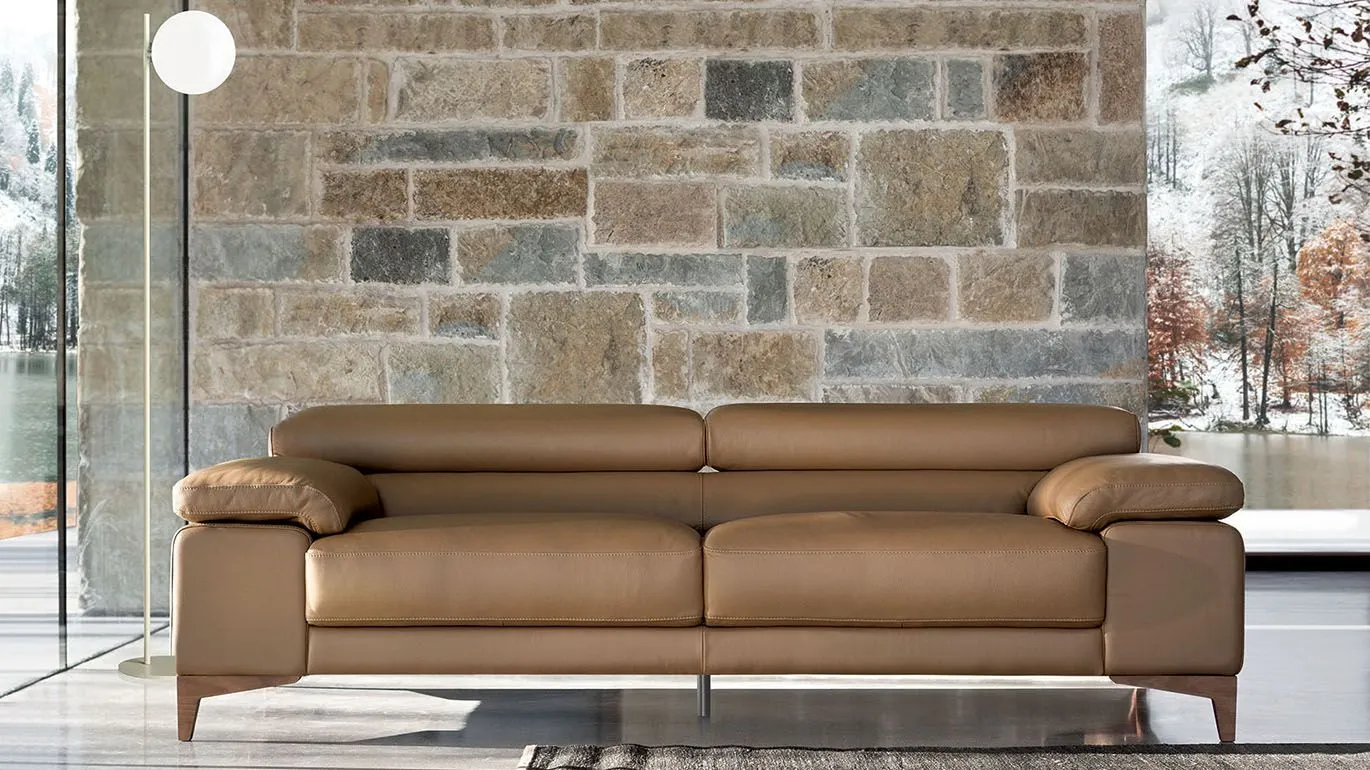 Paris brown leather sofa