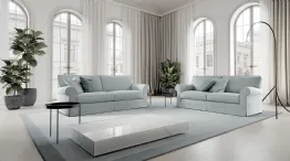 pair of sofas in the classic Prince living room