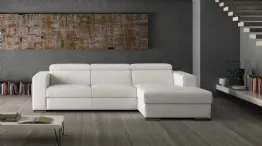 white leather sofa with Ray chaise longue