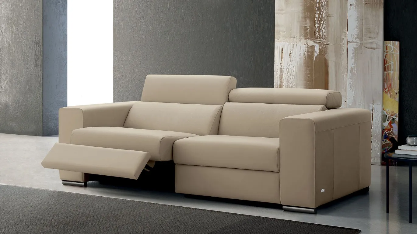 corner sofa in black leather Ray