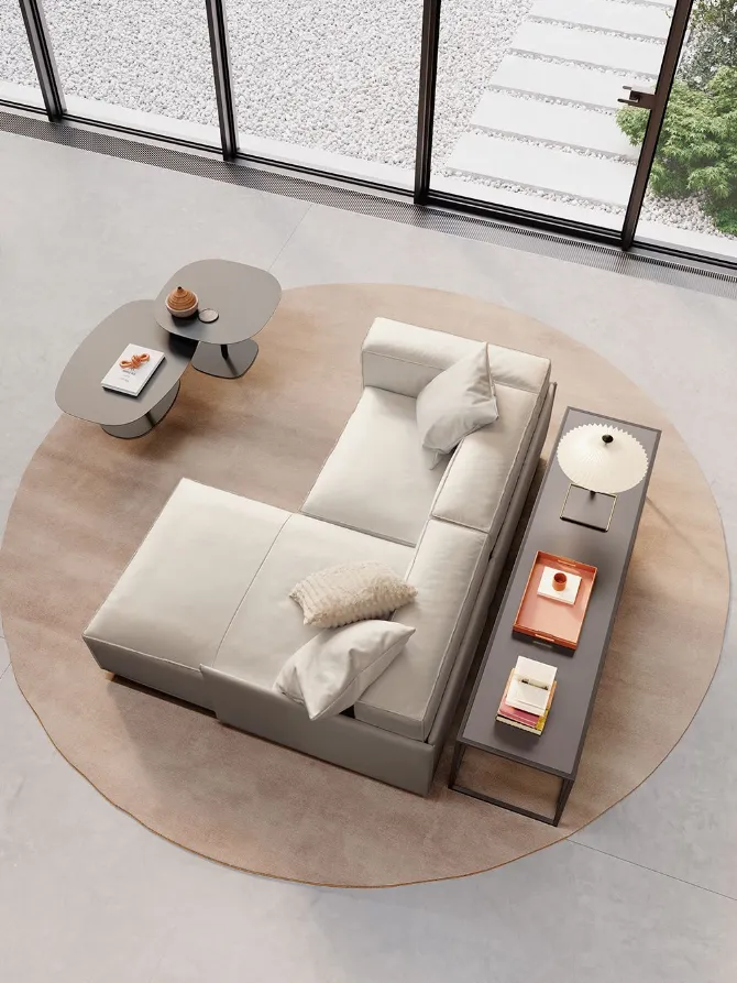 White leather designer sofa