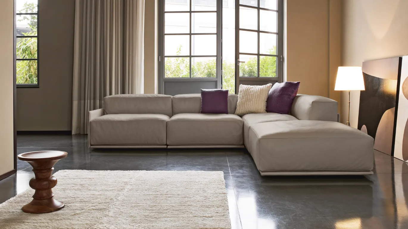 Roland modular leather sofa