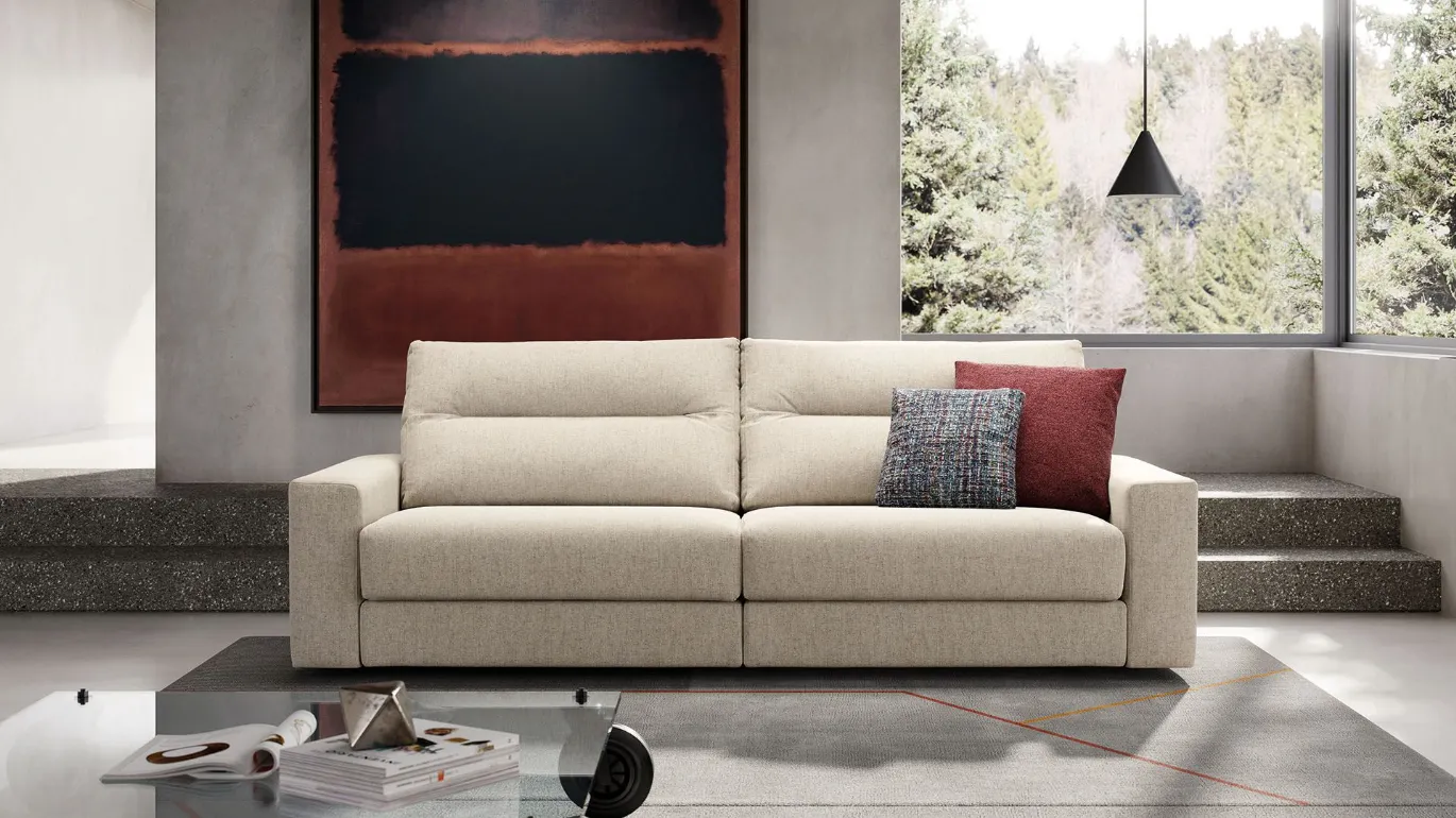 samir two-seater sofa extendable seats