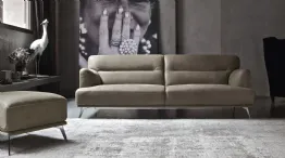 elegant sofa in Sly leather