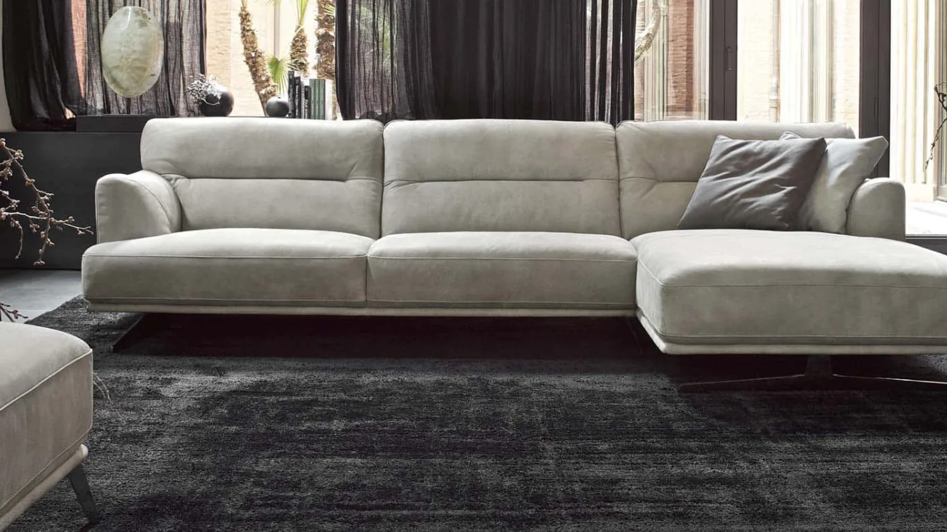 modular sofa in Sly leather