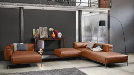 minimal sofa composition in Spencer leather