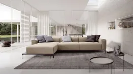 Spencer minimal sofa composition with peninsula