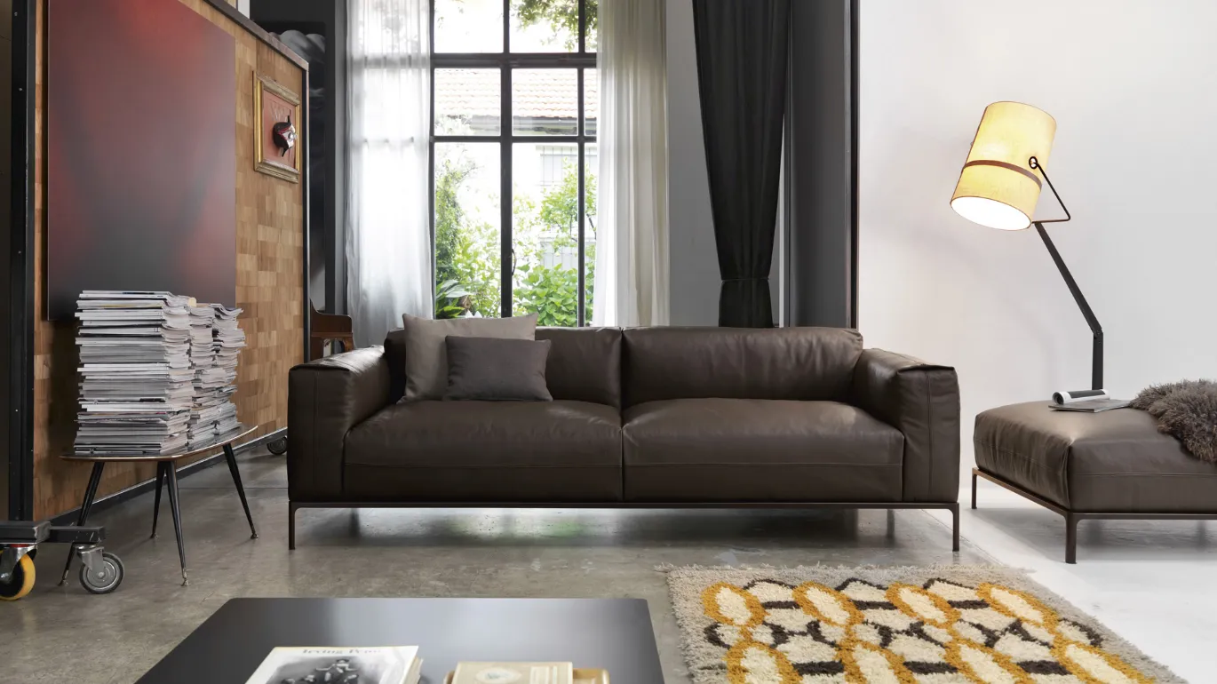 soft two-seater sofa in Spencer leather