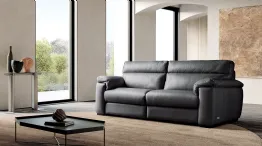 William leather sofa with high back