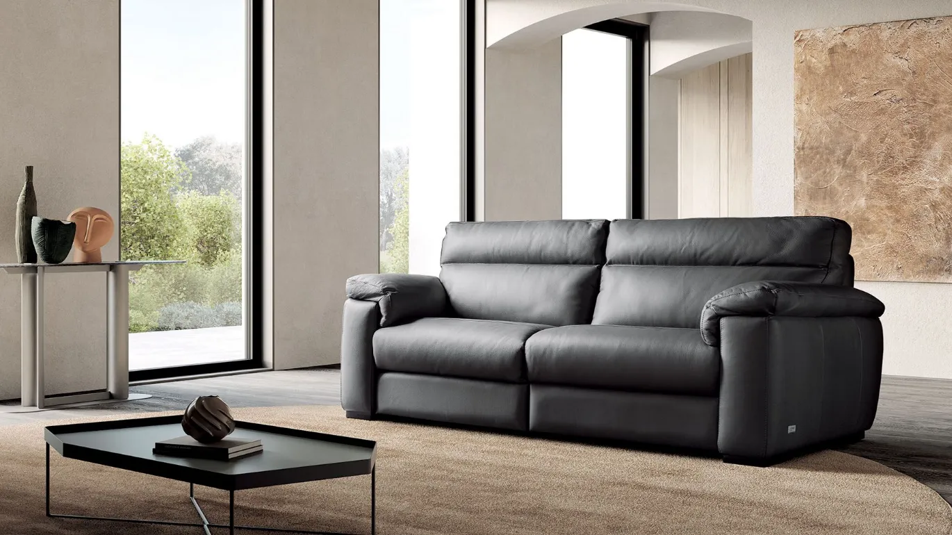 William leather sofa with high back