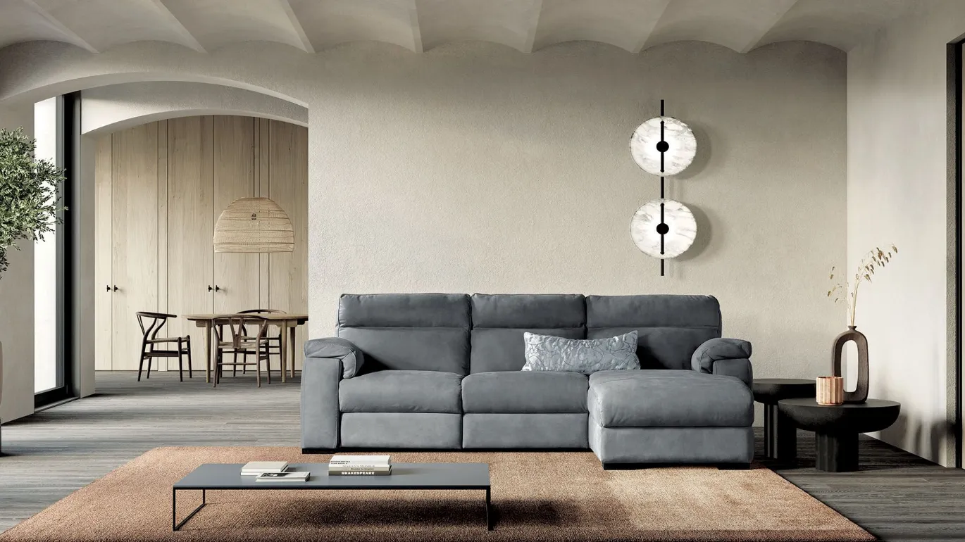 William leather sofa with relaxation