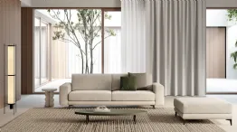 Zar white sofa with pouf