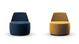 round colored armchairs